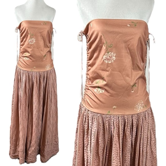 Free People Ethereal Dainty Lace Floral Convertible Maxi Dress Skirt Medium NWT - Picture 8 of 17